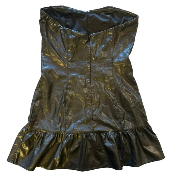 Cotton Candy LA Black Vegan Leather Fit and Flare Dress Size S - Picture 6 of 13